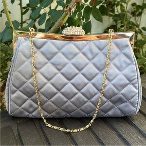 Silver Quilted Clutch